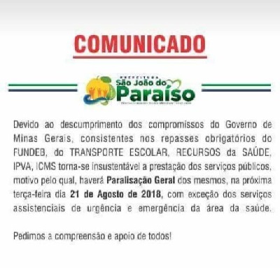 foto Not&iacute;cia São João do Paraíso